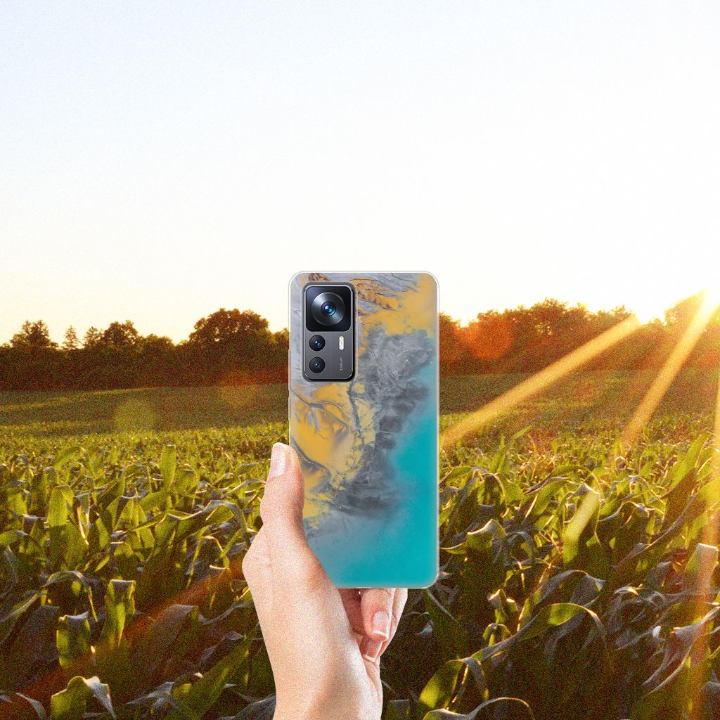 Xiaomi 12T | 12T Pro TPU Siliconen Hoesje Marble Blue Gold B2C Telecom