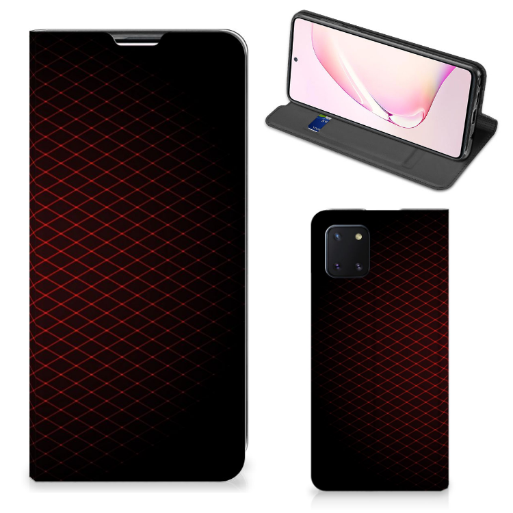 Samsung Galaxy Note 10 Lite Hoesje met Magneet Geruit Rood - B2C Telecom