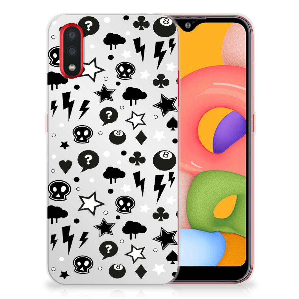Silicone Back Case Samsung Galaxy A01 Silver Punk B2C Telecom