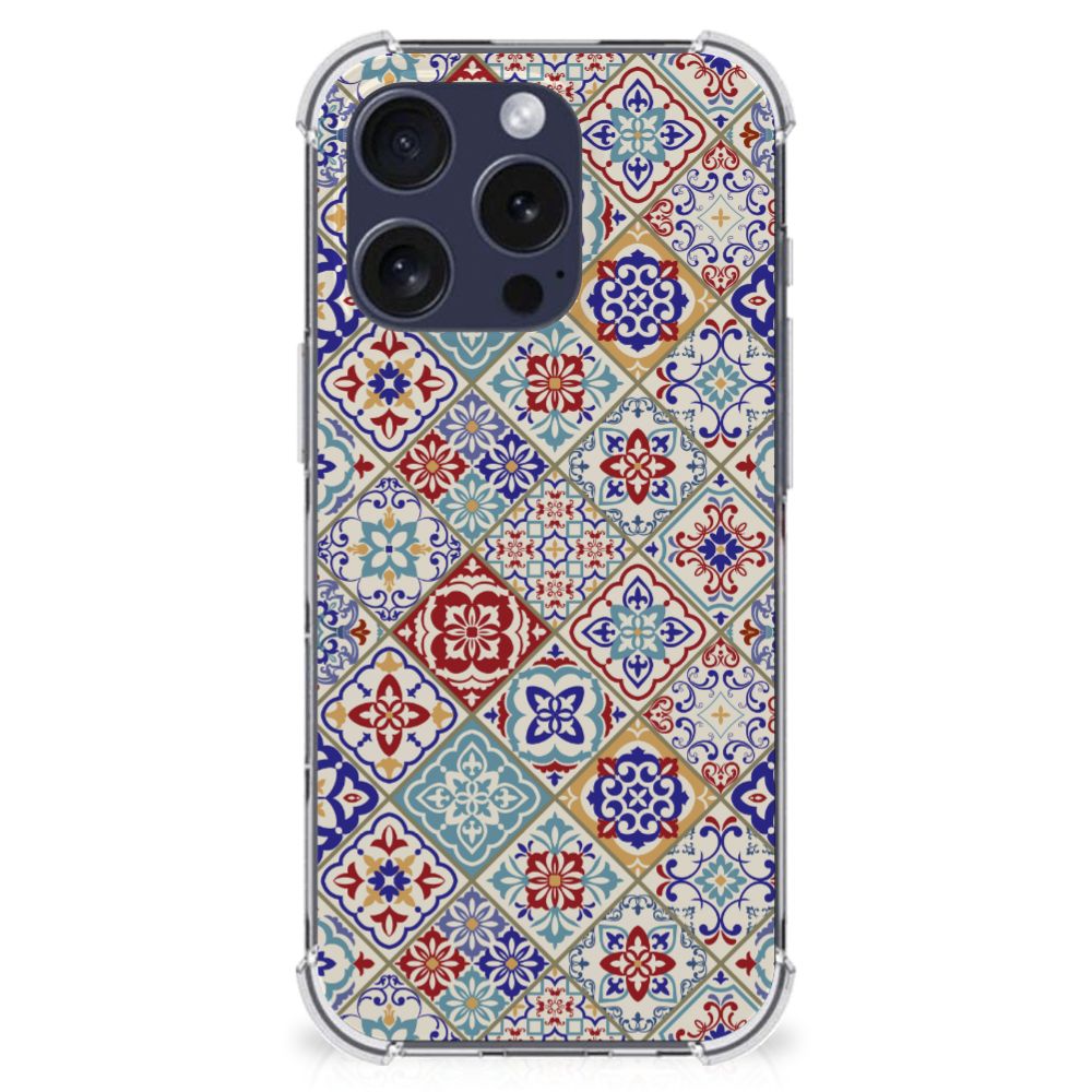iPhone 16 Pro Anti-Shock Hoesje Tiles Color