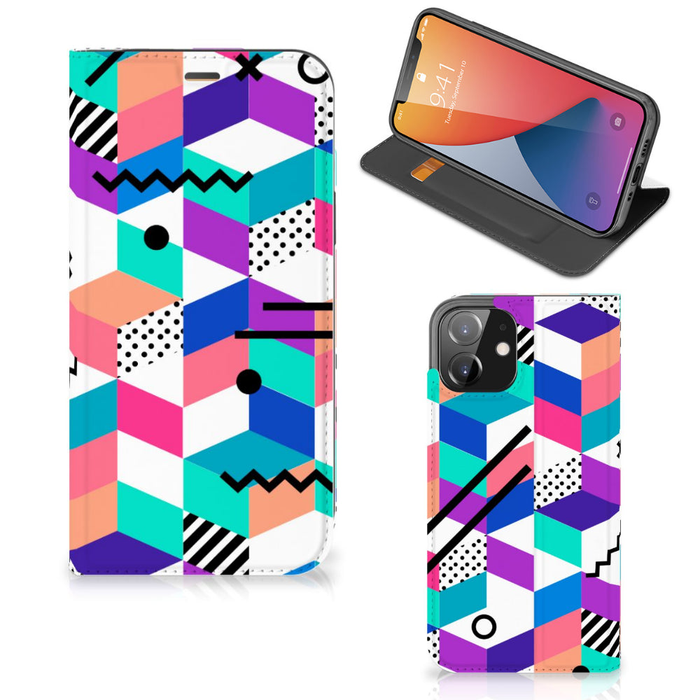 iPhone 12 | iPhone 12 Pro Stand Case Blokken Kleurrijk