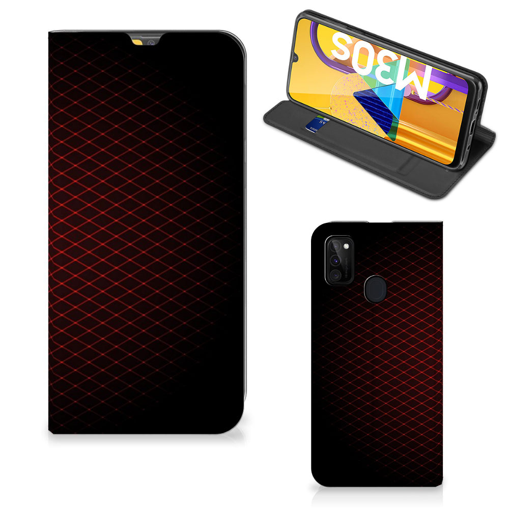 Samsung Galaxy M30s | M21 Hoesje met Magneet Geruit Rood