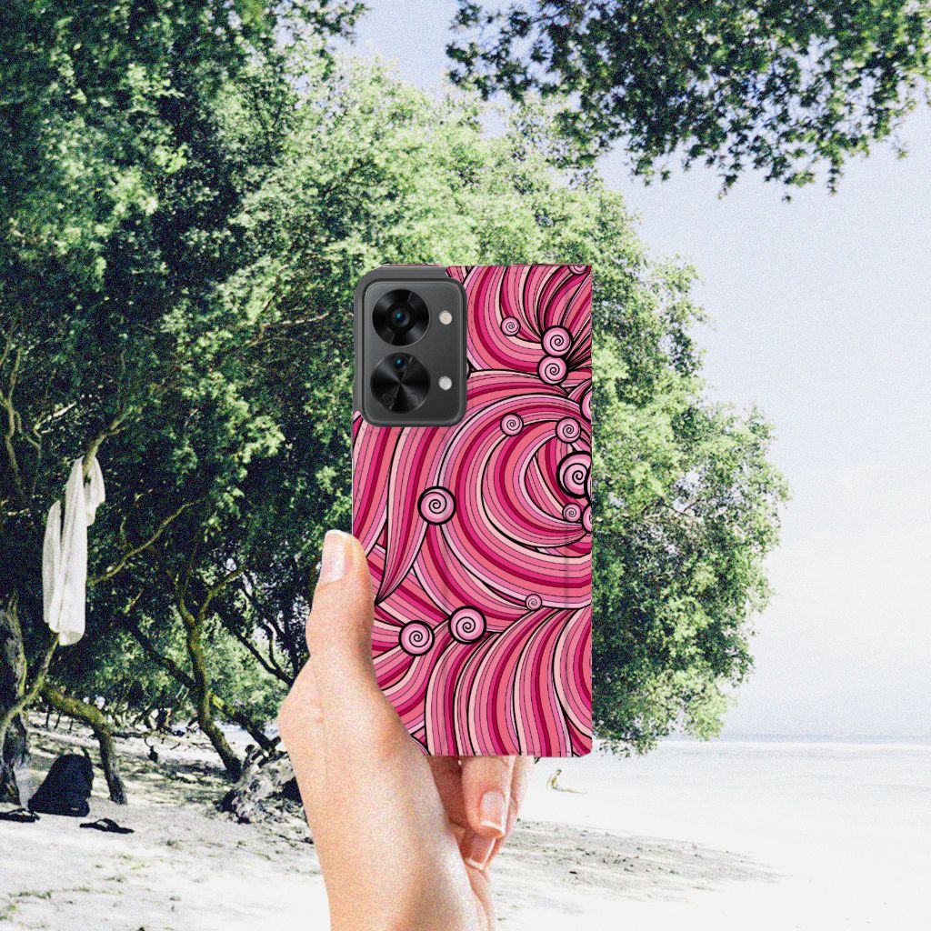 OnePlus Nord 2T Bookcase Swirl Pink - B2C Telecom
