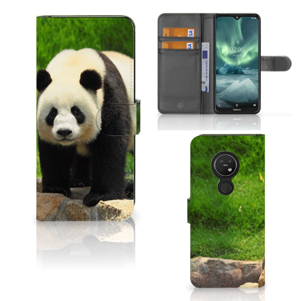 Nokia 7.2 | Nokia 6.2 Telefoonhoesje met Pasjes Panda