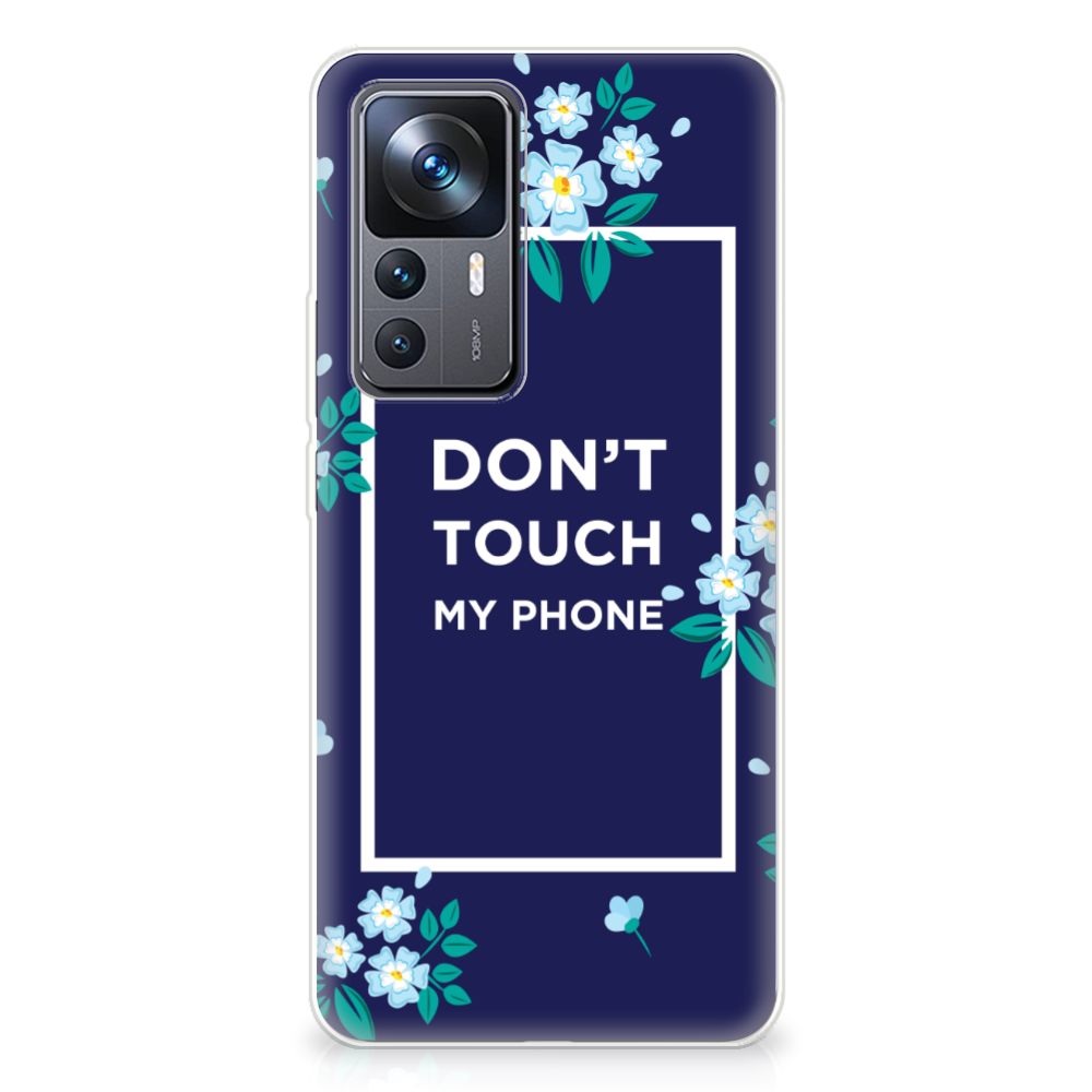 Xiaomi 12T | 12T Pro Silicone-hoesje Flowers Blue DTMP