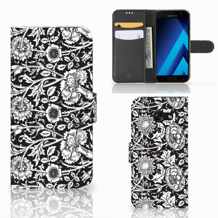 Samsung Galaxy A5 2017 Hoesje Black Flowers