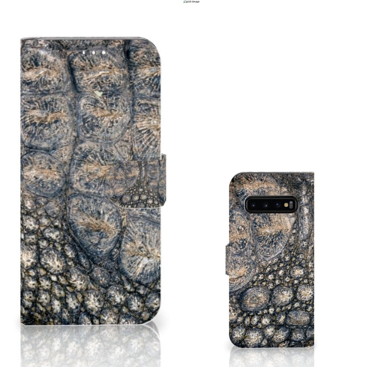 Samsung Galaxy S10 Plus Telefoonhoesje met Pasjes Krokodillenprint