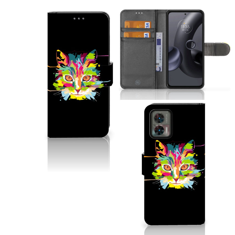 Motorola Edge 30 Neo Leuk Hoesje Cat Color