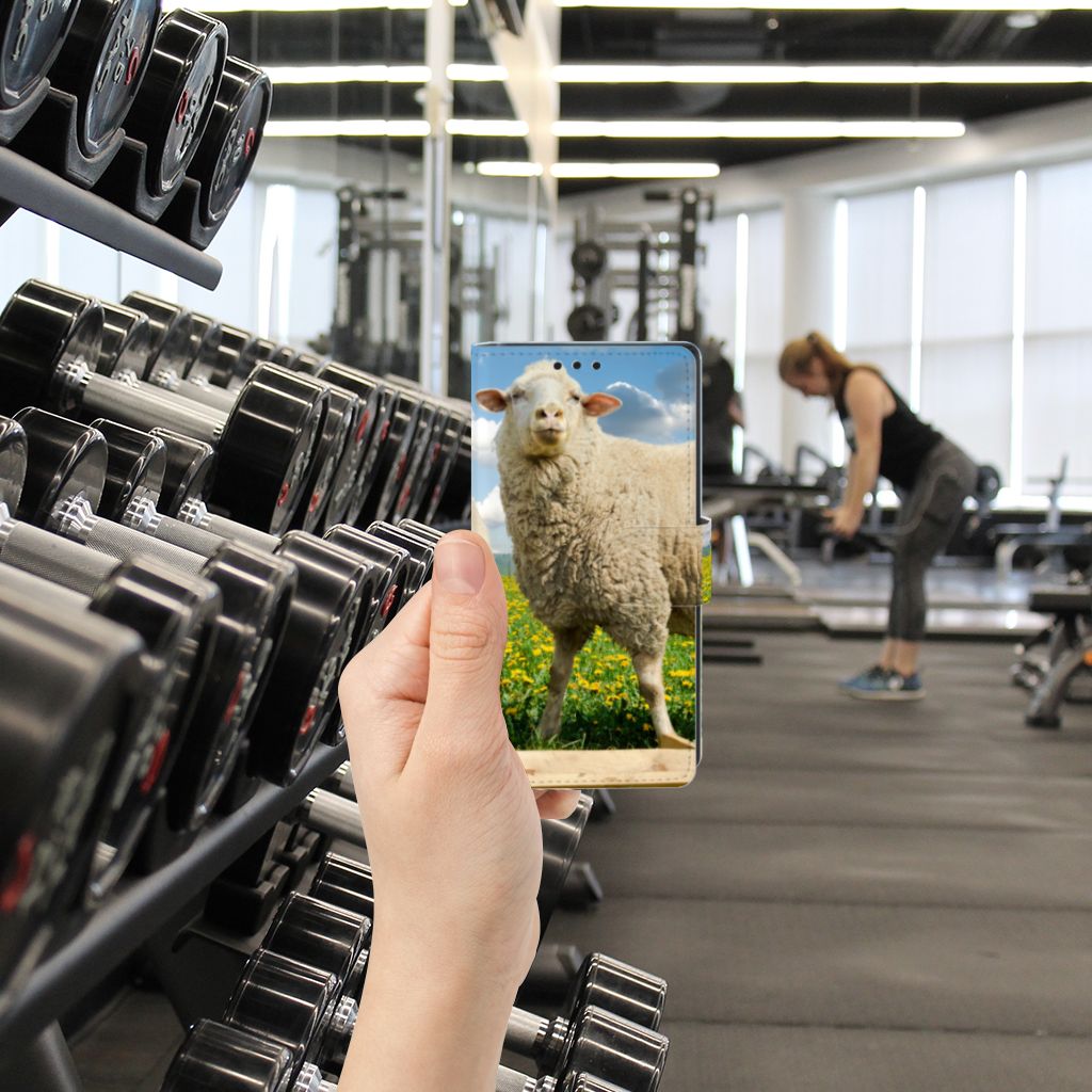 Sony Xperia XA1 Telefoonhoesje met Pasjes Schaap en Lammetje