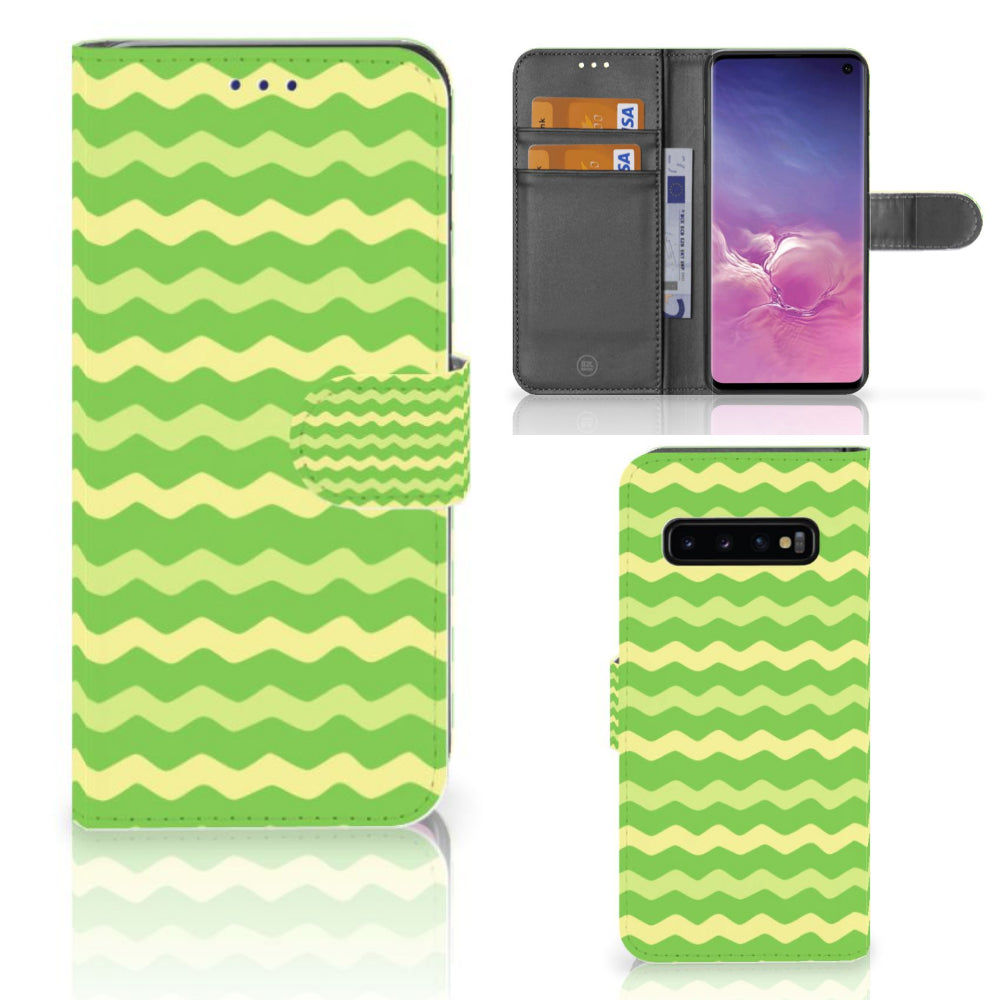 Samsung Galaxy S10 Telefoon Hoesje Waves Green