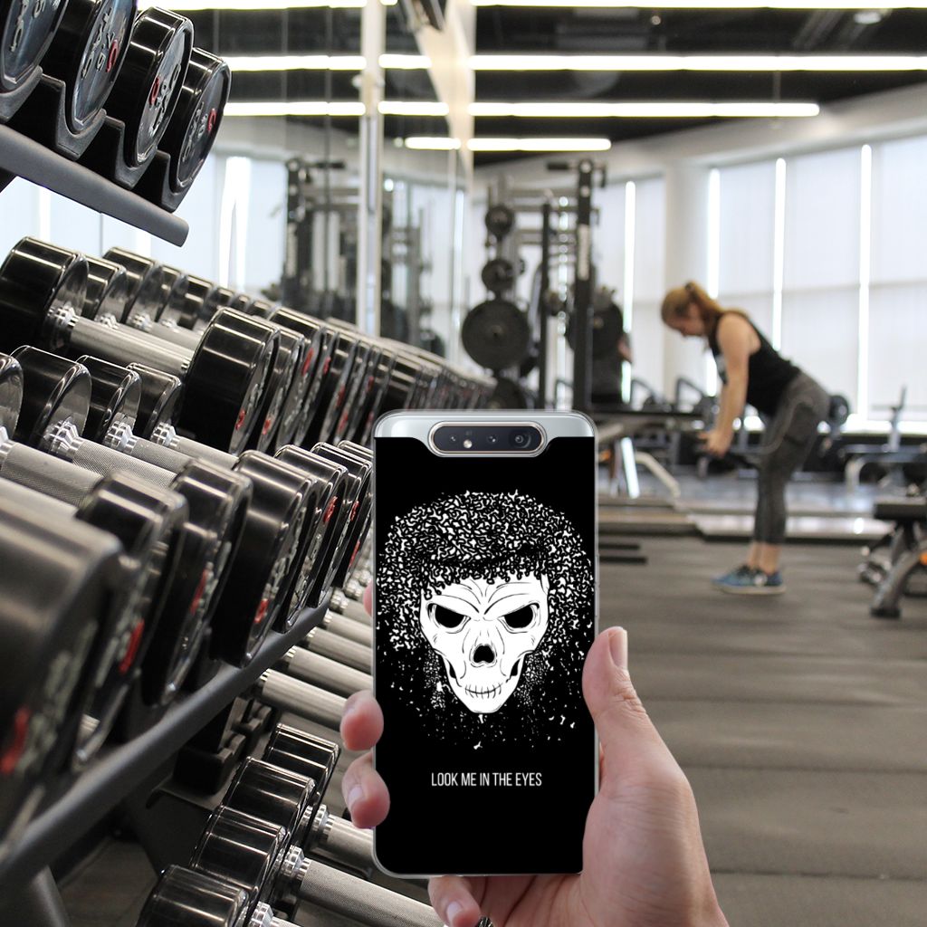 Silicone Back Case Samsung Galaxy A80 Skull Hair