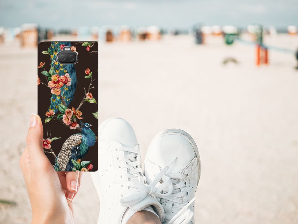 Sony Xperia 10 Hoesje maken Pauw met Bloemen