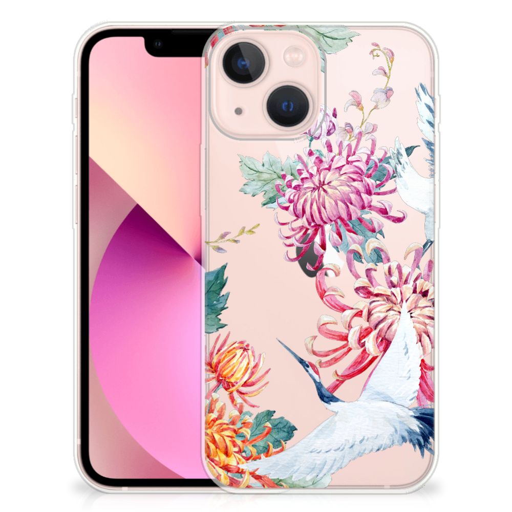 iPhone 13 mini TPU Hoesje Bird Flowers
