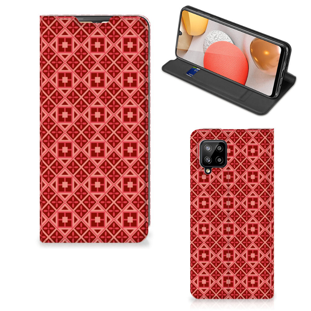 Samsung Galaxy A42 Hoesje met Magneet Batik Rood