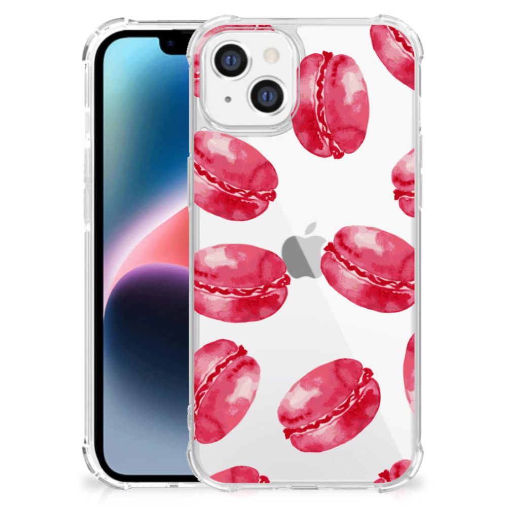 Apple iPhone 14 Plus Beschermhoes Pink Macarons