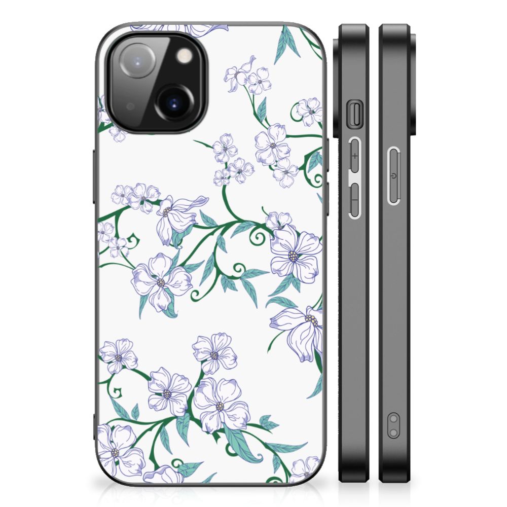 Apple iPhone 13 | iPhone 14 Uniek Bloemen Hoesje Blossom White