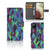 Samsung Galaxy A12 Book Case Abstract Green Blue