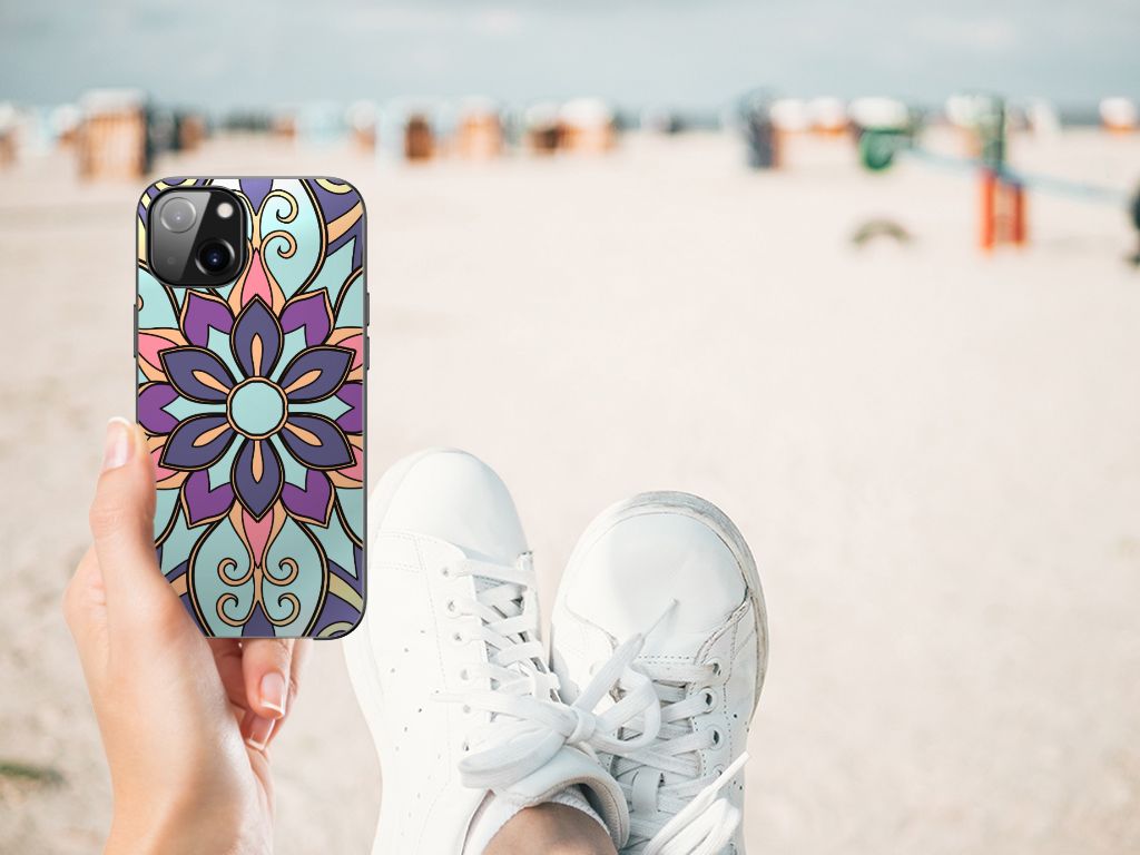 Apple iPhone 13 Bloemen Hoesje Purple Flower B2C Telecom