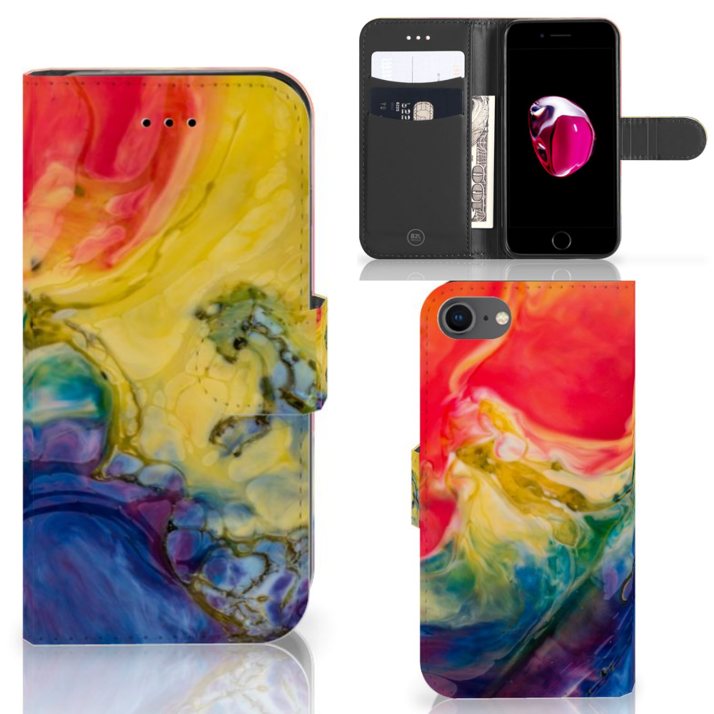 Hoesje iPhone 7 | 8 | SE (2020) | SE (2022) Watercolor Dark