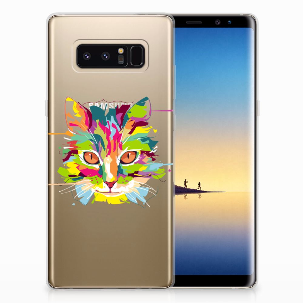Samsung Galaxy Note 8 Telefoonhoesje met Naam Cat Color