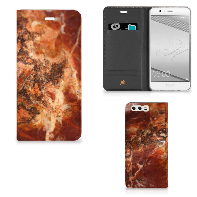 Huawei P10 Plus Standcase Marmer Bruin