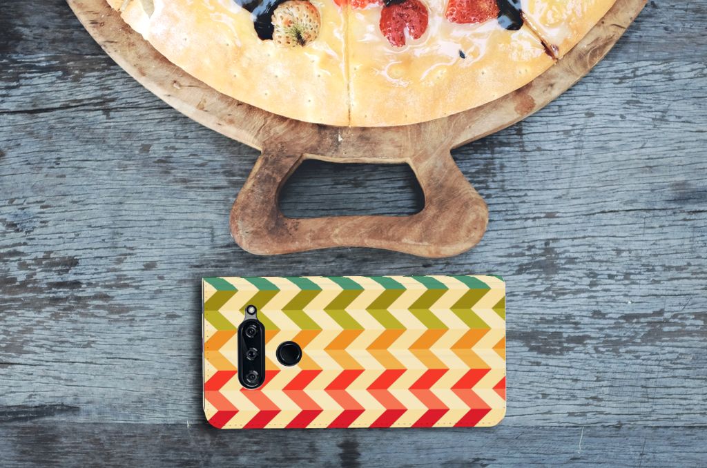 LG V40 Thinq Hoesje met Magneet Zigzag Multi Color