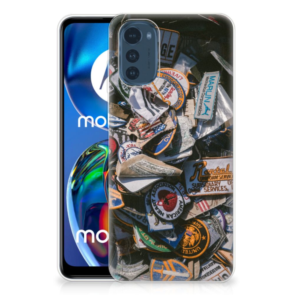 Motorola Moto E32/E32s Siliconen Hoesje met foto Badges B2C Telecom