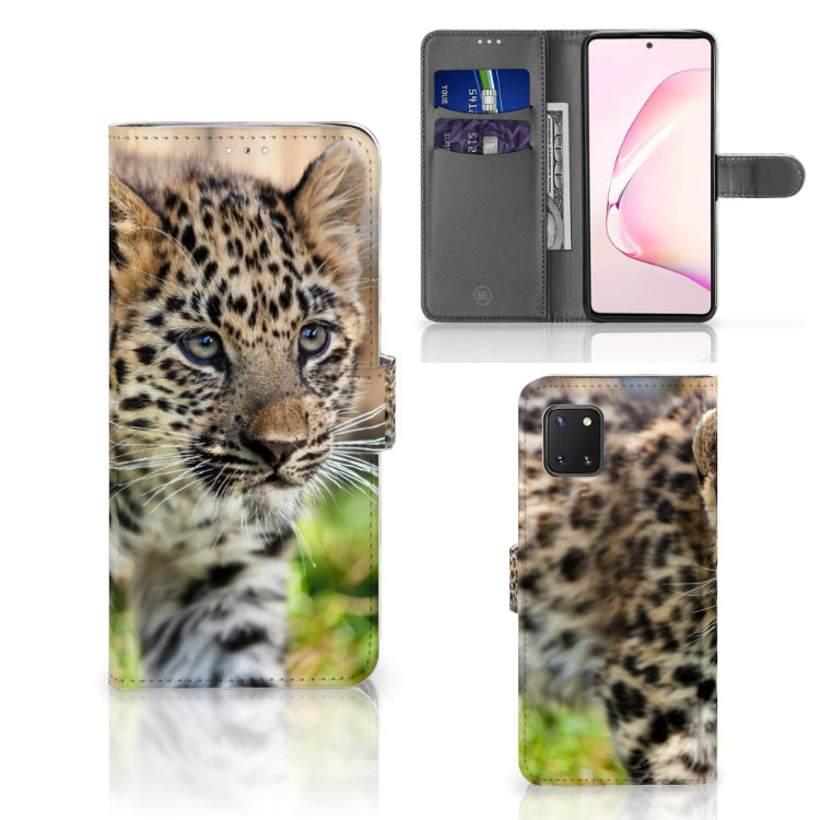 Samsung Note 10 Lite Telefoonhoesje met Pasjes Baby Luipaard