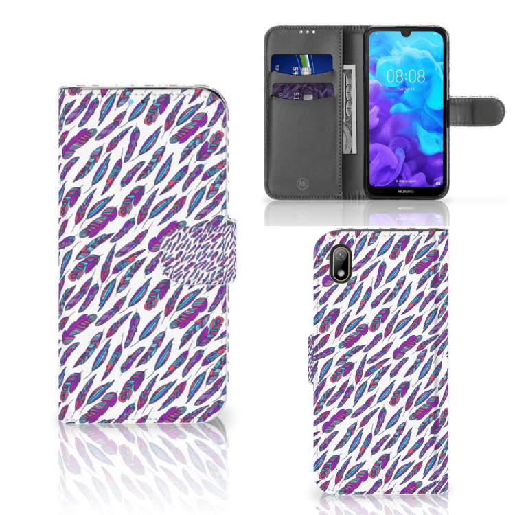 Huawei Y5 (2019) Telefoon Hoesje Feathers Color