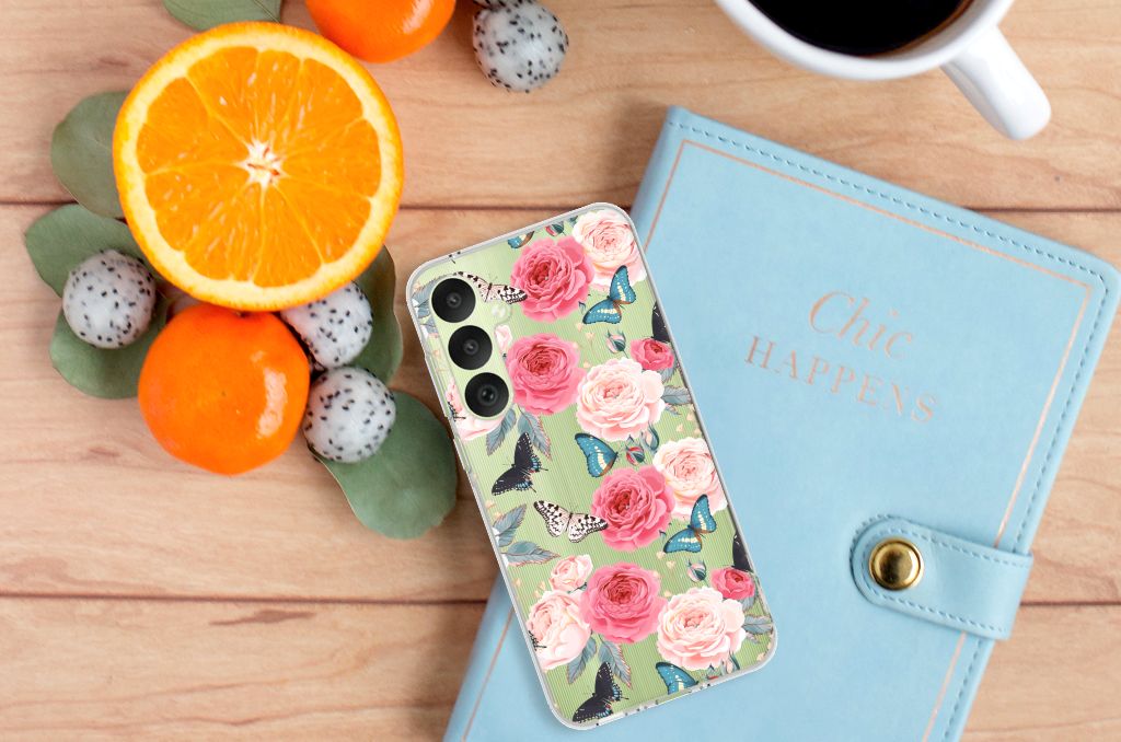 Samsung Galaxy A35 TPU Case Butterfly Roses