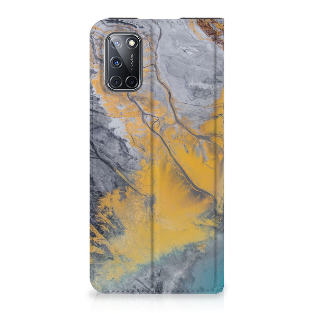 OPPO A52 | A72 Standcase Marble Blue Gold - B2C Telecom