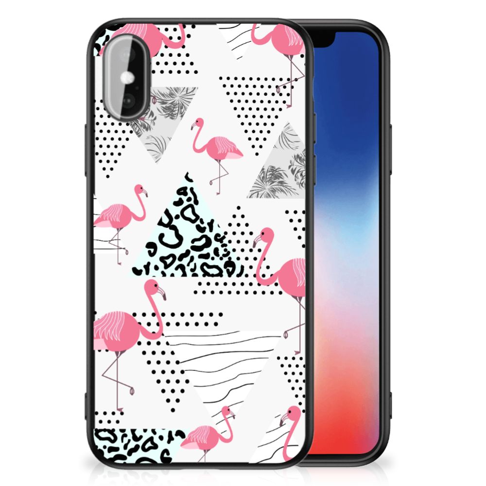 iPhone X | Xs Dierenprint Telefoonhoesje Flamingo Triangle