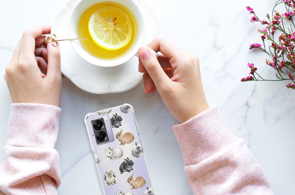 Case Anti-shock voor OPPO A77 5G | A57 5G Konijntjes
