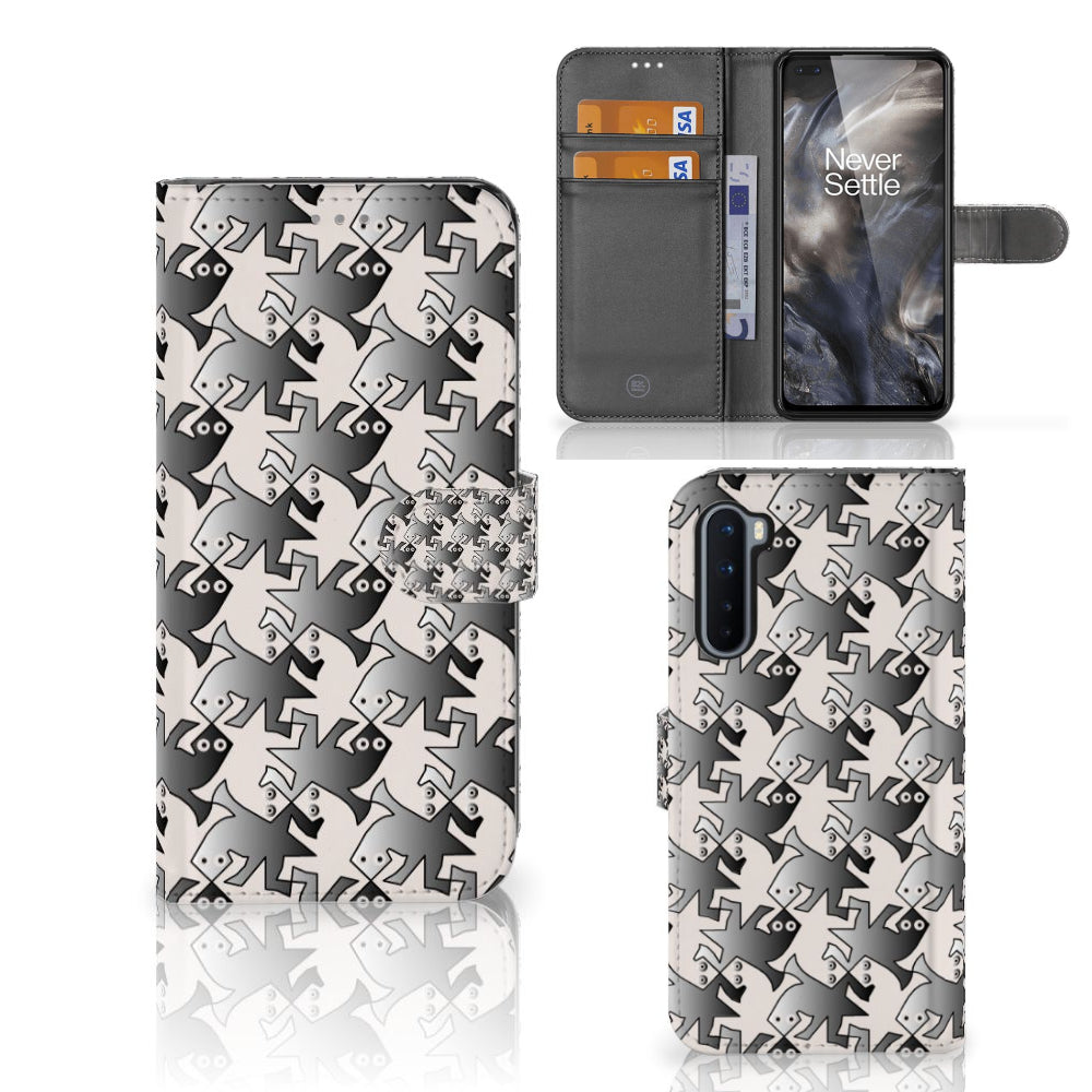 OnePlus Nord Telefoonhoesje met Pasjes Salamander Grey