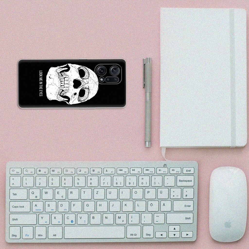 Silicone Back Case OPPO Find X5 Skull Eyes