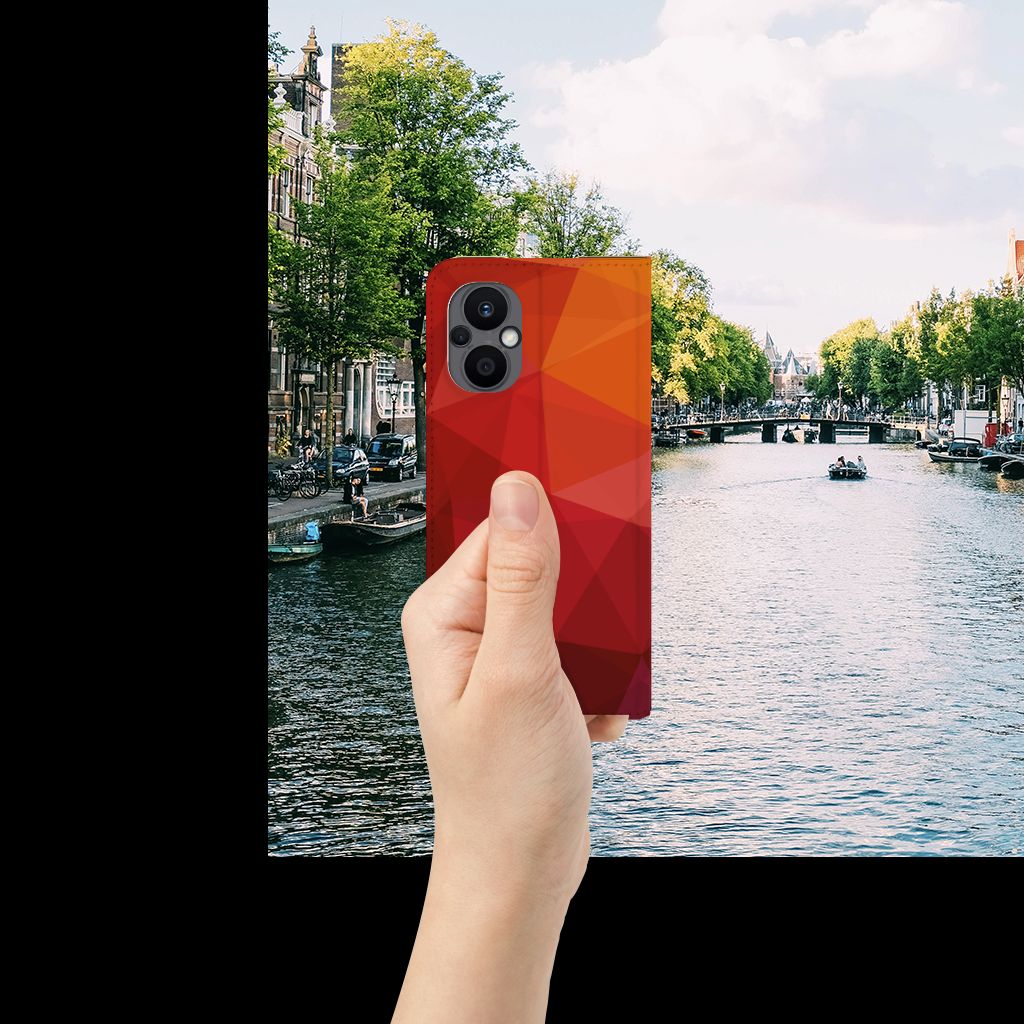 Stand Case voor OPPO Reno8 Lite Polygon Red - B2C Telecom