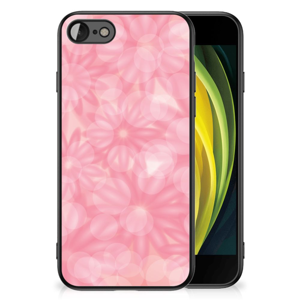 iPhone SE 2022 | SE 2020 | 7/8 Bloemen Hoesje Spring Flowers in pink floral design, showcasing TPU material.