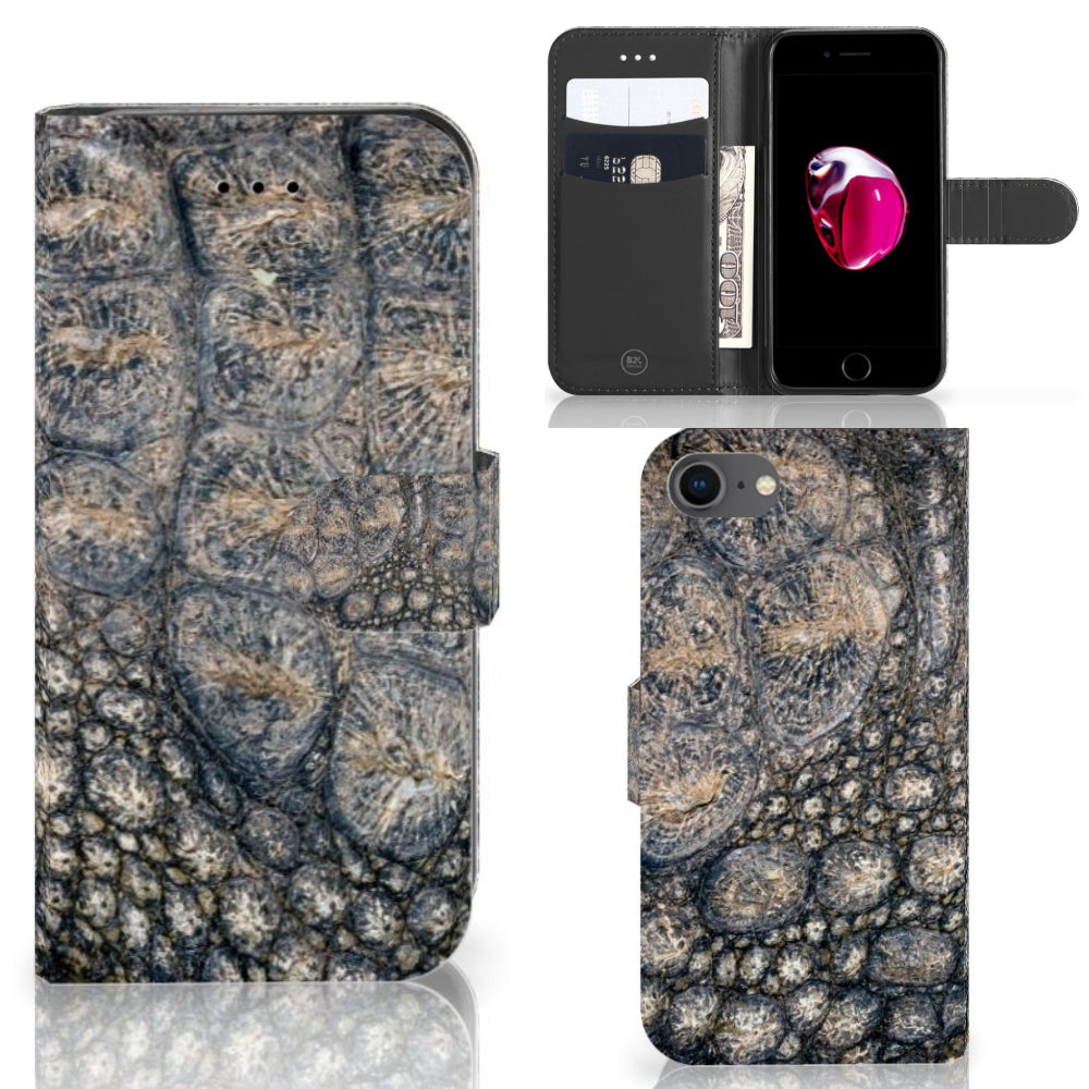 iPhone 7 | 8 | SE (2020) | SE (2022) Telefoonhoesje met Pasjes Krokodillenprint