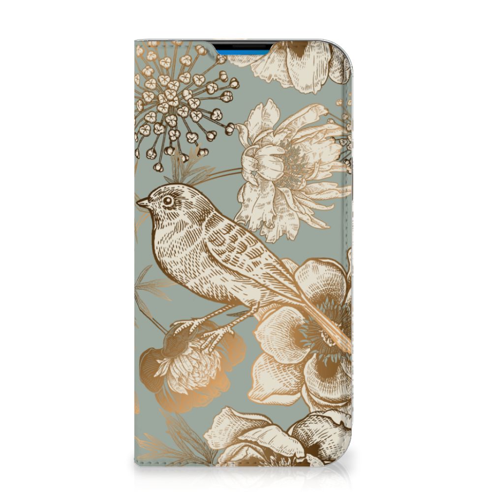 Smart Cover voor iPhone 14 Pro Max Vintage Bird Flowers - B2C Telecom