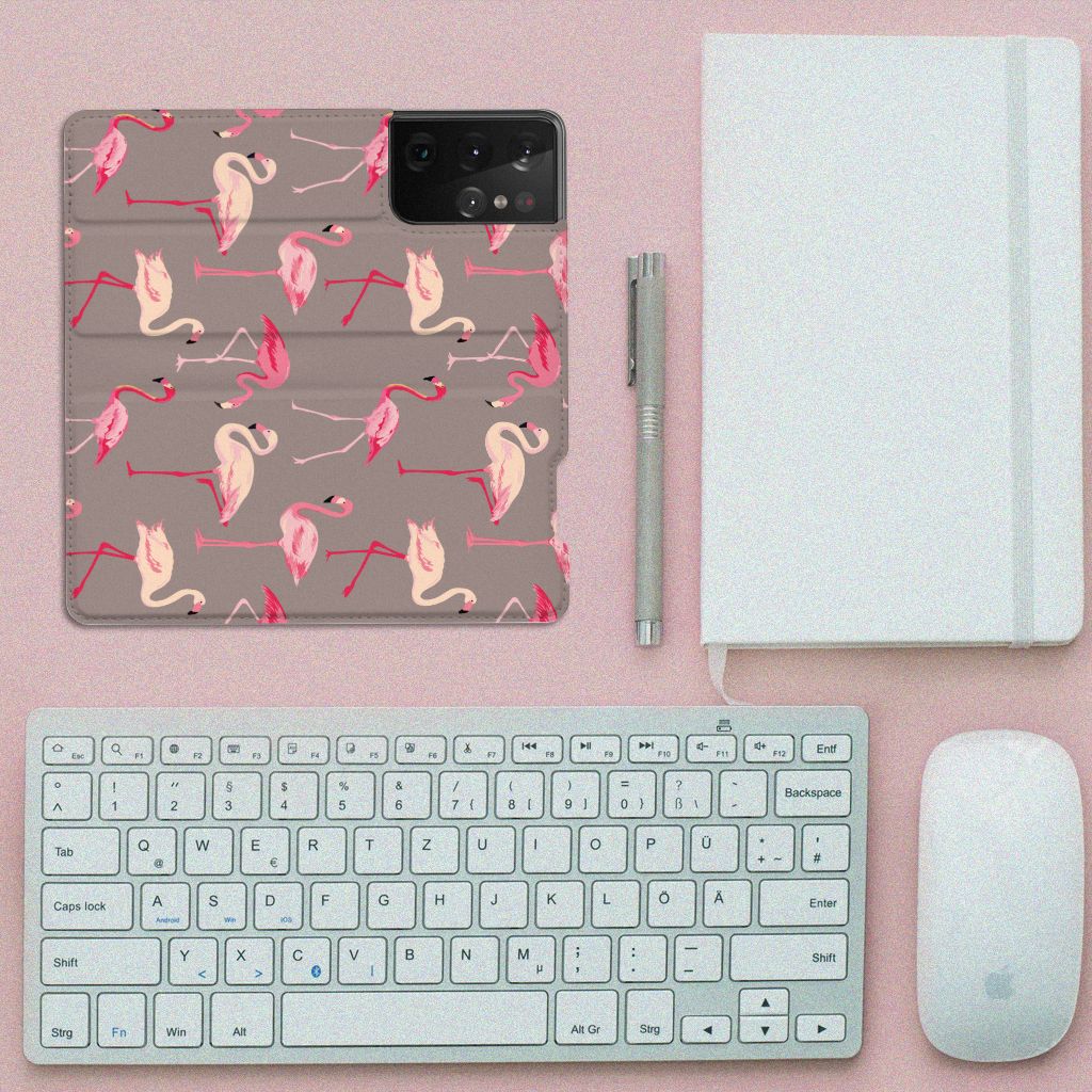 Samsung Galaxy S21 Ultra Hoesje maken Flamingo - B2C Telecom