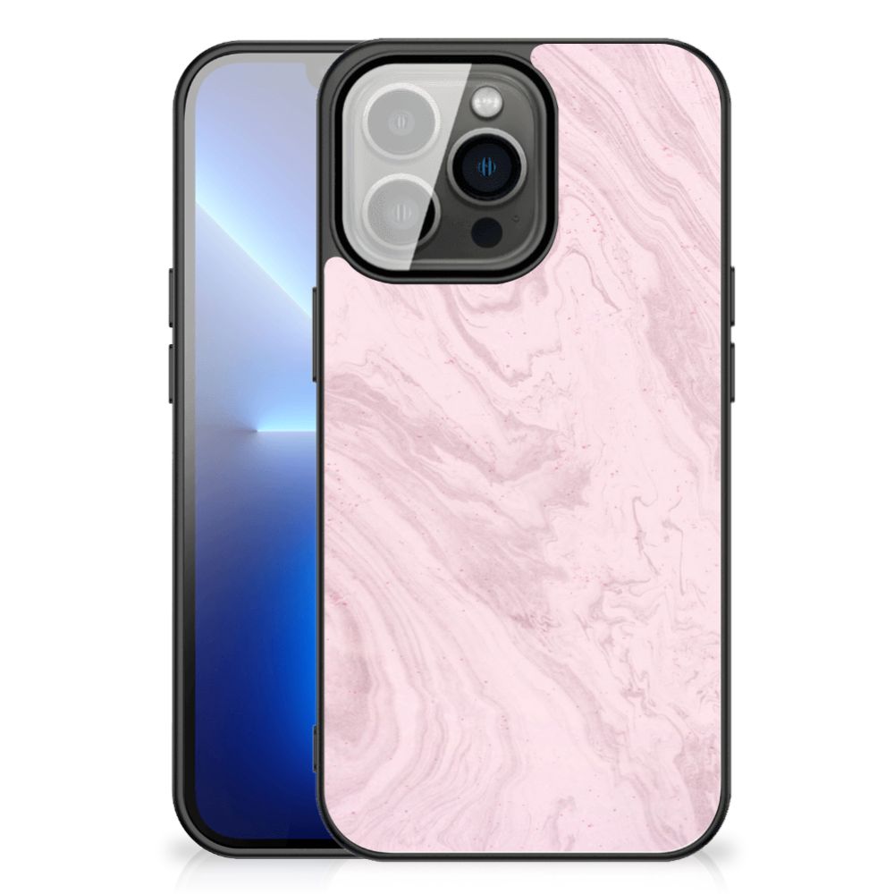 iPhone 13 Pro Max Marmeren Print Telefoonhoesje Marble Pink - Origineel Cadeau Vriendin