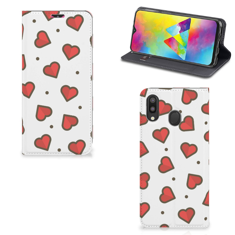 Samsung Galaxy M20 Hoesje met Magneet Hearts