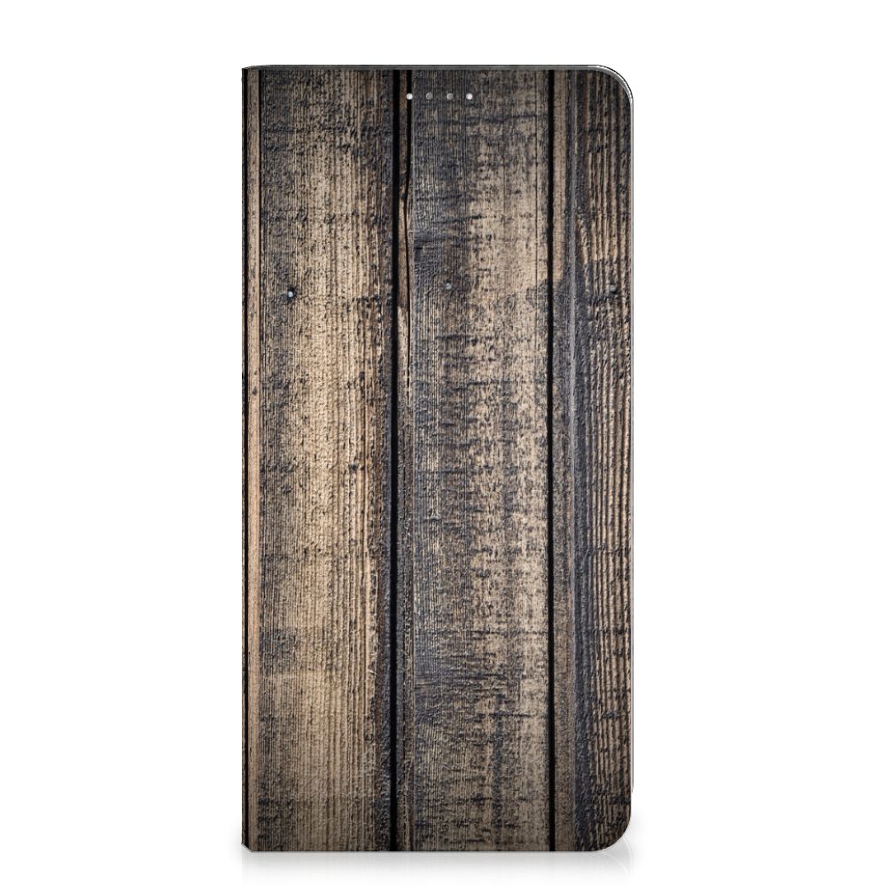 Samsung Galaxy A14 5G Book Wallet Case Steigerhout met houten uitstraling en karakteristiek design.