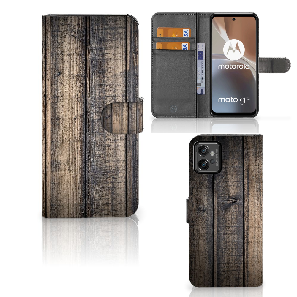 Motorola Moto G32 Book Style Case Steigerhout