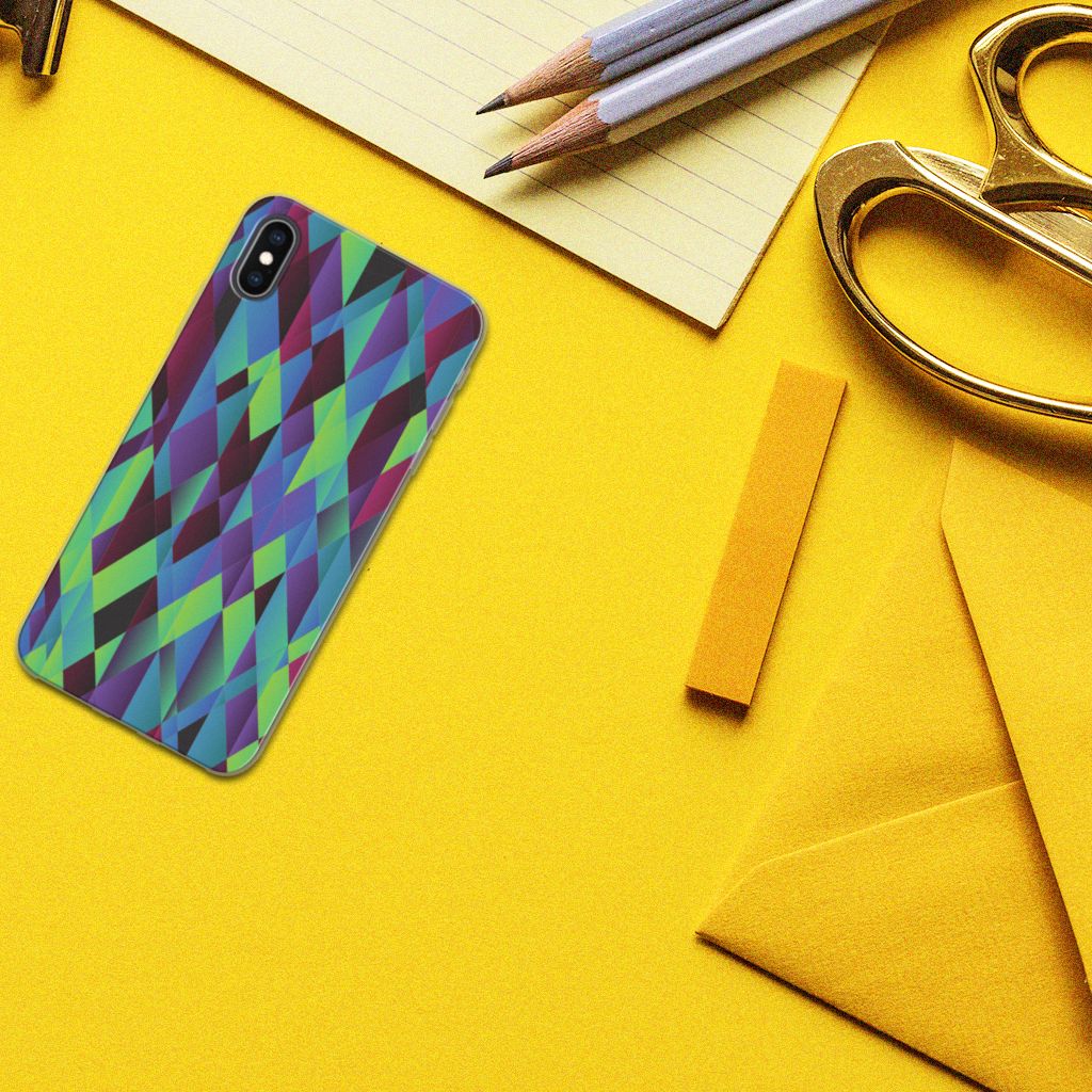 Apple iPhone Xs Max TPU Hoesje Abstract Green Blue