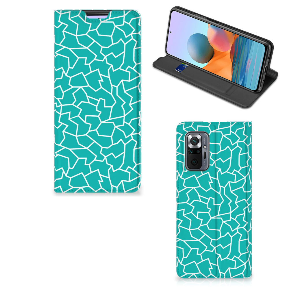 Xiaomi Redmi Note 10 Pro Bookcase Cracks Blue