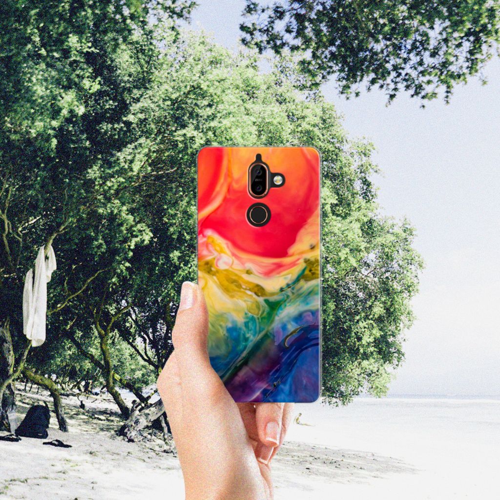 Hoesje maken Nokia 7 Plus Watercolor Dark