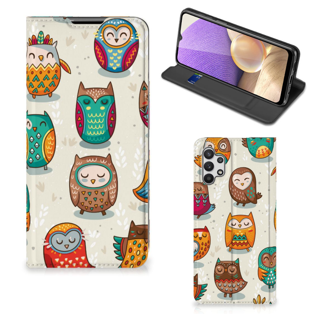 Samsung Galaxy A32 5G Hoesje maken Vrolijke Uilen - B2C Telecom
