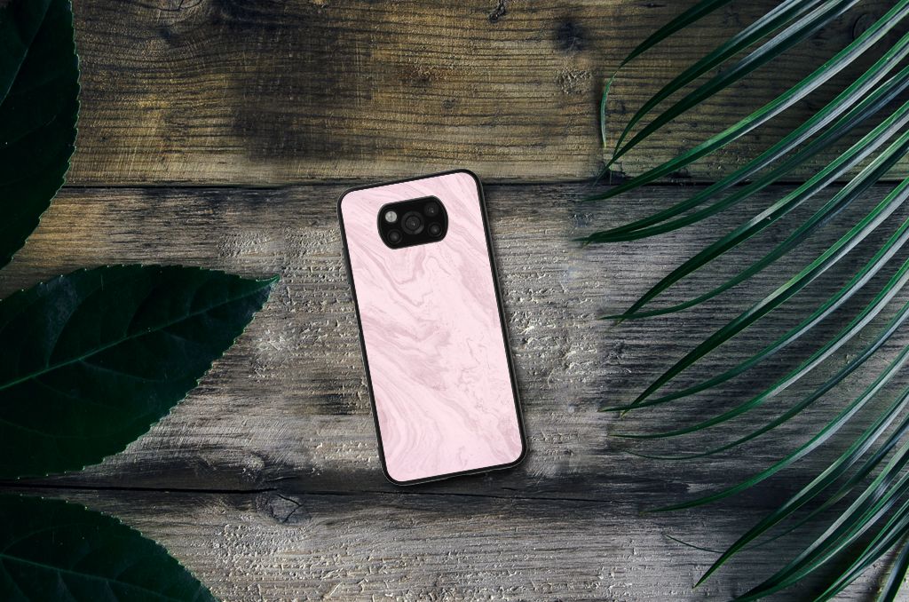 Xiaomi Poco X3 | X3 Pro Marmeren Print Telefoonhoesje Marble Pink - Origineel Cadeau Vriendin B2C Telecom