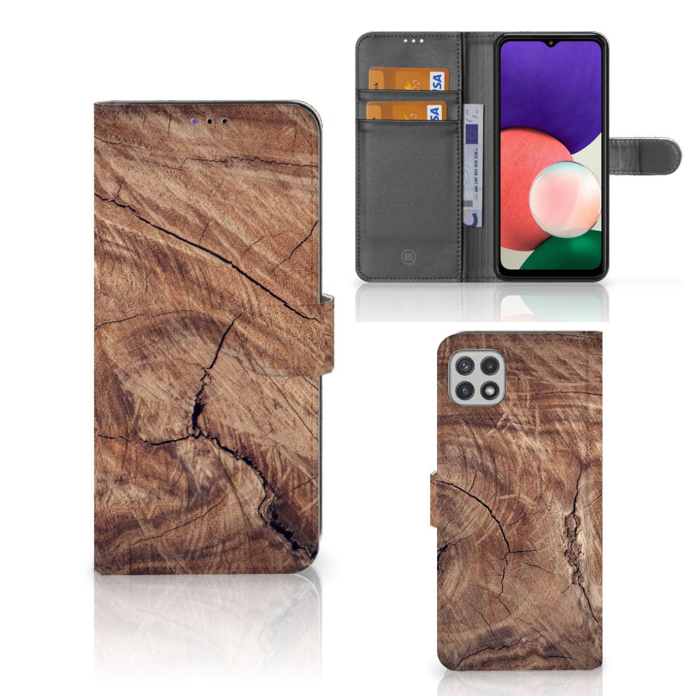 Samsung Galaxy A22 5G Book Style Case Tree Trunk